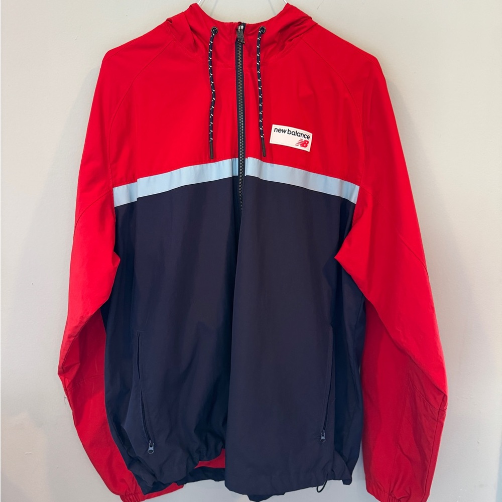 New Balance Red and Black Performance Jacket windbreaker, lightweight.